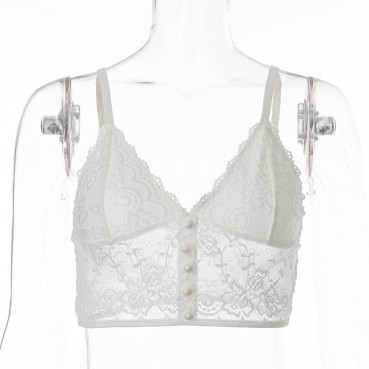 Ladies' hot summer new product lace crochet sling top sexy lingerie