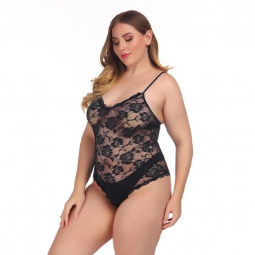 European and American women's plus size sexy lace sexy one-piece underwear in stock