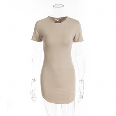 Hot sale in spring and summer sexy cotton bag hip dress women's new spot