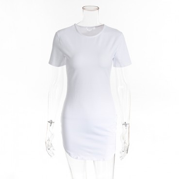 Hot sale in spring and summer sexy cotton bag hip dress women's new spot