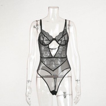New women's lace hollow see-through women's one-piece suit