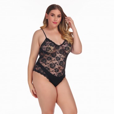 European and American women's plus size sexy lace sexy one-piece underwear in stock