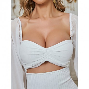 New women's early autumn European and American long-sleeved dress, nightclub clothing, sexy waistband and hip skirt