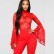 Bandage pants suit women's long-sleeved flared sleeve lace see-through jumpsuit jumpsuit