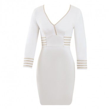 2021 new high-end temperament women's professional OL bag hip skirt tight-fitting sexy ladies three-quarter sleeve bandage dress