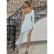 Autumn and winter dress temperament lace irregular long skirt hollow host one shoulder diagonal collar bandage dress female