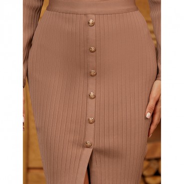 Autumn and winter new sexy V-neck fake two-piece dress long-sleeved hip-knit bandage dress women's dress