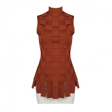 European and American ladies skirt suit women winter stitching plaid sleeveless stretch slim dress tight two-piece women