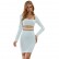2021 autumn and winter women's sexy cut air quality slim-fit square neck long-sleeved bandage bag hip dress