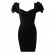 European and American women's bandage dress black slim evening party petal dress
