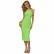 Autumn new dress hot sale women's fashion European and American fluorescent green bandage split skirt evening dress
