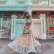 Spring and summer new women's clothing bohemian beach holiday style short-sleeved pleated print dress