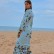 Beach blouse with butterfly print and edge holiday sun protection cardigan
