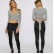 New European and American bowknot long-sleeved crossover short cropped v-neck T-shirt bottoming shirt