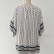 New black and white fashion geometric loose short-sleeved butterfly tassel lace-up women's blouse