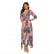 European and American new style bohemian v-neck print v-neck long-sleeved long beach dress