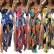 Hot selling European and American fashion color feather print long slit dress 4 colors available