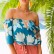 New style tube top, one word collar, trumpet, three-quarter sleeves, off-the-shoulder casual printed top women