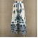 Retro palace print peacock line big irregular skirt