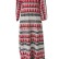 Buttoned European and American leisure vacation triangle print v-neck long-sleeved long dress