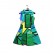 European and American summer new dresses Digital print stand-up collar sleeveless women's A-line dress
