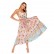 Spring and summer new women's dress with bohemian beach holiday style pleated print suspender dress