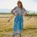 2021 new European and American women's loose large size printed dress women's casual blouse