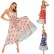 Spring and summer new women's dress with bohemian beach holiday style pleated print suspender dress