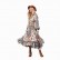 European and American spring and summer new bohemian irregular printing stitching retro big pleated pleated women's dress