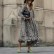 New Women's Long Skirt Leopard Print Long Sleeve V-Neck Loose Dress