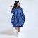 Autumn new independent stand European and American striped loose large size long-sleeved pocket dress