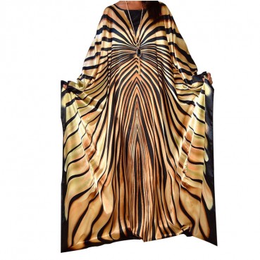 New Spot South American Style Fashion Striped Bat Sleeve Loose Women's Dress Long Skirt