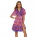 Summer new women's bohemian beach holiday style short-sleeved deep V pleated print dress