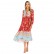 Spring and summer new women's dress with bohemian beach holiday style pleated print dress