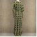 New European and American sexy V-neck ruffled short-sleeved geometric ladies long dress