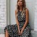 New Summer Beach Fashion All-match Print Polka Dot Round Neck and Swing Long Dress