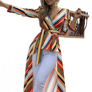 European and American rainbow striped dress stand alone new MP-500