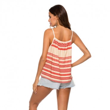 European and American new style bohemian beach holiday style suspender skirt