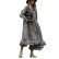 New Women's Long Skirt Leopard Print Long Sleeve V-Neck Loose Dress