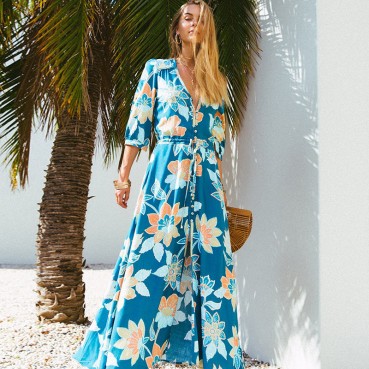 Spring and summer women's new bohemian fashion dress beach skirt wholesale