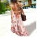 Retro palace print peacock line big irregular skirt