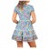 Summer new style women's European and American sexy v-neck floral print beach dress
