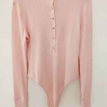 European and American new style long-sleeved pierced eye jumpsuit, autumn and winter bottoming top