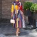 South American spring and summer new dresses, African models, digital printing, bow tie, three-quarter sleeves, mid-length dress