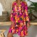 New style printed long-sleeved large-length dress European and American women's fashion plus size dress