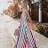European and American summer new style hanging neck sleeveless V-neck halter line printing dress