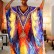 Beach blouse colorful oil painting holiday gown bikini sunscreen shirt dress