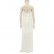New white V-neck, low-cut, bifurcated hem, cross-strap dress on the back