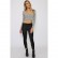 New European and American bowknot long-sleeved crossover short cropped v-neck T-shirt bottoming shirt
