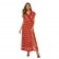 European and American women's summer new style printed split V-neck short-sleeved dress